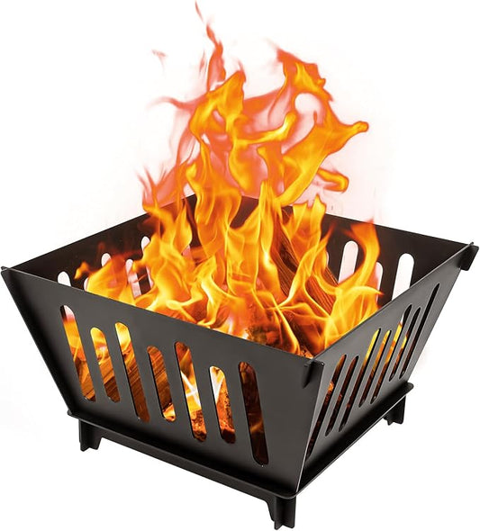 17-inch Fire Pit, Outdoor Portable Wood-Burning Fire Pit Log Stove Fireplace for Camping, Backyard, Garden Picnic Patio and Beach. Comes with A Carry Bag by ICokin