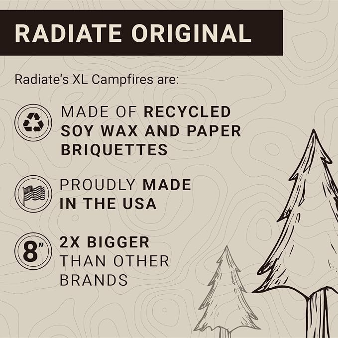Radiate 2 Pack XL 8" Portable Campfire As Seen On Shark Tank - Up to 2 Hours of Burn Time, Reusable Travel Fire Pit for Camping, Patios & Beach Days - Great Alternative to a Real Fire - Made in USA - Image 6