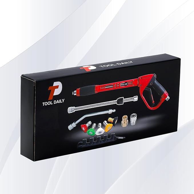 Tool Daily Pressure Washer Gun with Replacement Wand Extension, 30 Degree Curved Rod, 5 Nozzle Tips, 4000 PSI - Image 8