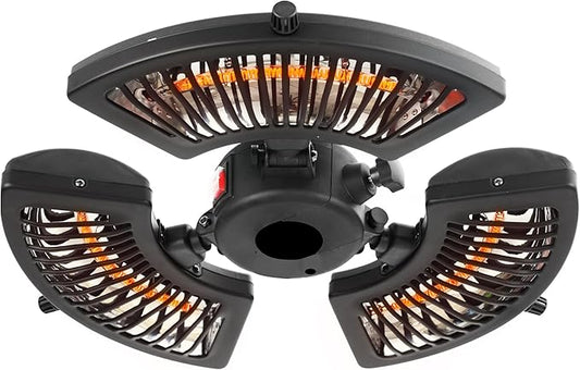 Star Patio Outdoor Heater, Electric Parasol Heater, Umbrella Patio Heater with 3 Heat Levels, 1500W Instant Heating, Tip-Over & Overheat Protection, Infrared Patio Heater, ZHQ2027-P
