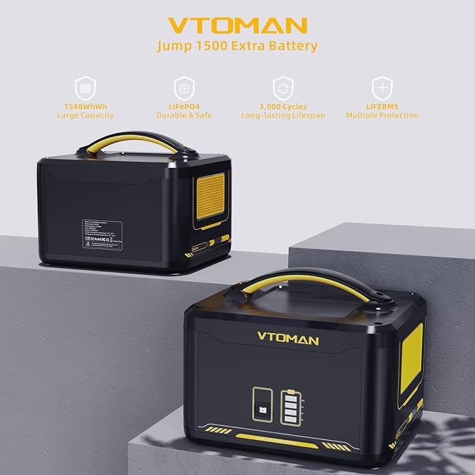 Vtoman 3096Wh Solar Generator with Extra Battery Included, 1800W (Peak 3600W) LiFePO4 Battery Power Station for Power Outages, RV, Camping, Emergencies - Image 5