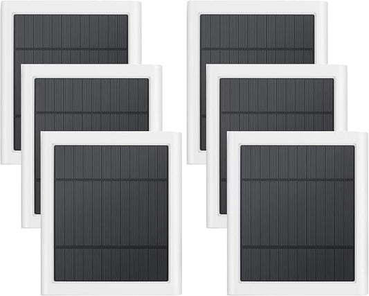 6 Pack IP65 Solar Panel for Rings Camera, 4W Solar Charger Compatible with Rings Spotlight &All-New Stick Up Outdoor Cam Battery, 10ft Long Cable with USB-C to Barrel Plug Adapter by Paodekua