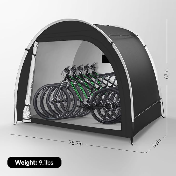 Bike Storage Tent Sheds - Outdoor Storage Waterproof, Upgraded 6.56x4.92x5.58ft Bicycle Shed Tent, Portable Bike Covers Shelter with Carry Bag for Motorcycle, Garden Tool - Medium - Image 6