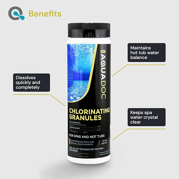 Spa Chlorine for Hot Tub Sanitizer 2lbs - Quick Dissolving Hot Tub Chlorine Granules, Spa Chemicals Made in The USA - AquaDoc - Image 3