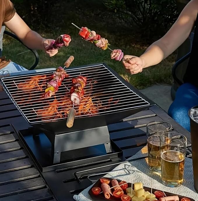 18.5-Inch Outdoor Fire Pit with Mesh Spark Screen & Poker – Portable Wood-Burning Fire Bowl for Backyard, Patio, Camping & Bonfires – Heavy-Duty Powder-Coated Steel - Image 6