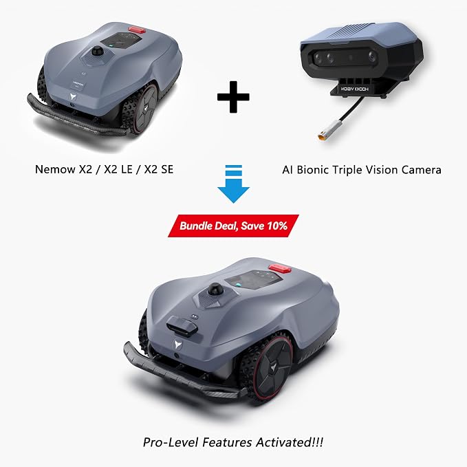 AI Triple Bionic Vision Module for Neomow X2 Series 3D LiDAR Robot Mower, Activates Pro-Level Features Including Auto-Mapping, 500+ Obstacle Detection, Spatial Perception, Terrain Recognition - Image 3