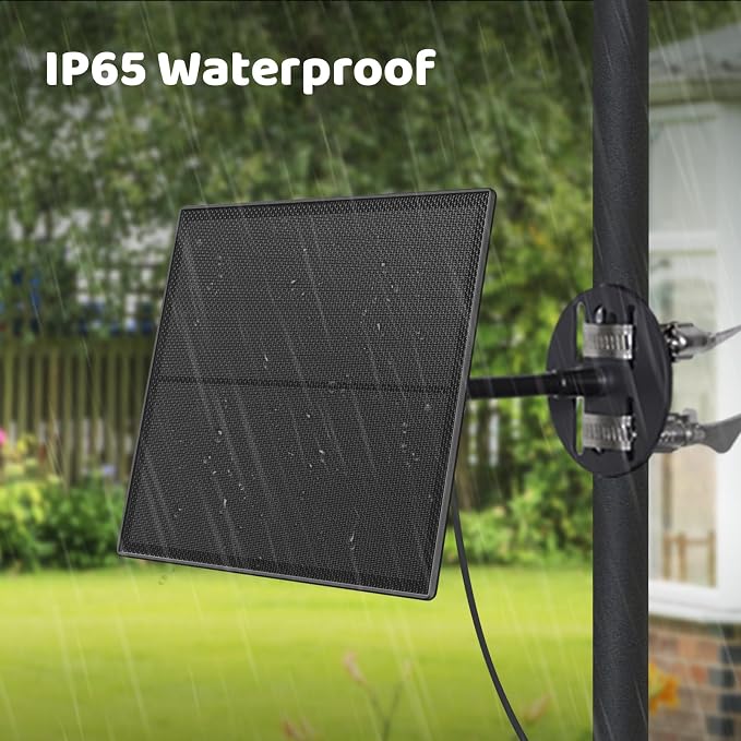 Birdfy 8W Solar Panel for Smart Bird Feeder Camera, Type-C Charger for Birdfy Feeder, 360° Adjustable Swivel Mount, IP65 Waterproof for Outdoors, 8W Continuously Power Supply (9.8ft Standard Cable) - Image 4