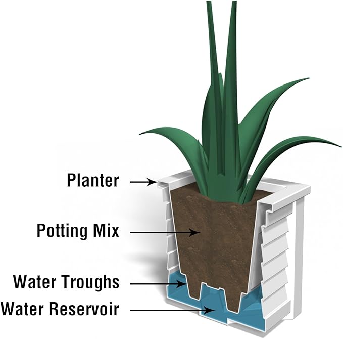Mayne 5866-ES Lakeland Square Patio Planter, 16x16, Espresso