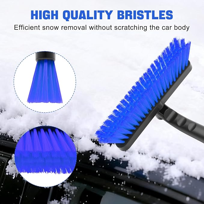nacena Snow Brush and Ice Scrapers for Car Windshield, Detachable Snow Remover for Cars EVA Foam Grip and Rotatable Brush Head Snow Scraper for Car Trucks SUV, Winter Cars Accessories (Blue) - Image 4