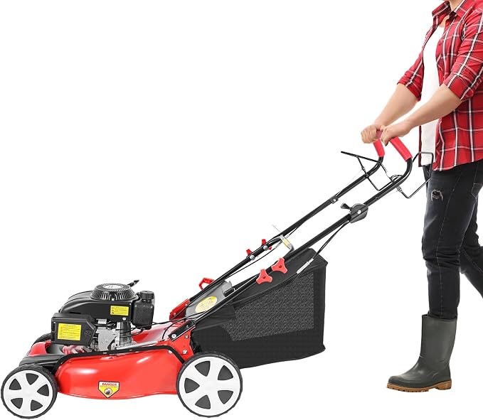 140cc Gas Powered Lawn Mower, Self-Propelled 3-in-1 with Bag, 20-Inch Cutting Deck, 4-Stroke Engine, 8 Adjustable Heights, Walk-Behind Lawn Mower or Medium to Large Yards by Unknown