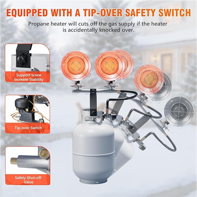 30,000 BTU Double Tank Top Portable Propane Radiant Heater