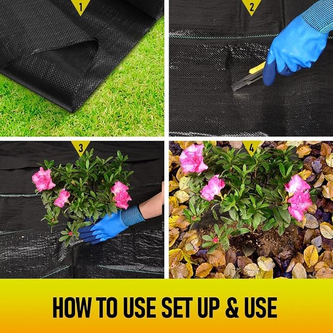 LAVEVE 6.5FT x 300FT Weed Barrier Landscape Fabric, 3.2oz Premium Heavy Duty Garden Cloth, Ground Cover for Gardening, Farming - Image 5