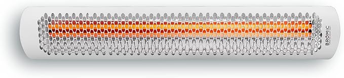 Bromic Tungsten Smart Heat 4000W Electric Patio Heater – Dual Element Infrared, 220V-240V, White Finish – BH0420012