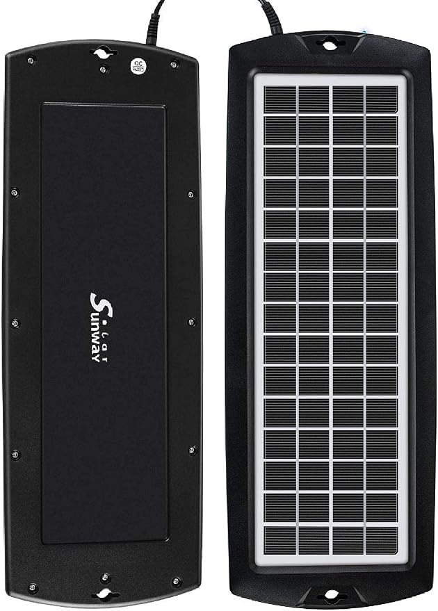 Sunway Solar Car Battery Trickle Charger & Maintainer 5W Solar Panel Power 12V Charger kit Portable Waterproof for Automotive RV Marine Boat Truck Motorcycle Trailer Tractor Powersports Snowmobiles - Image 4