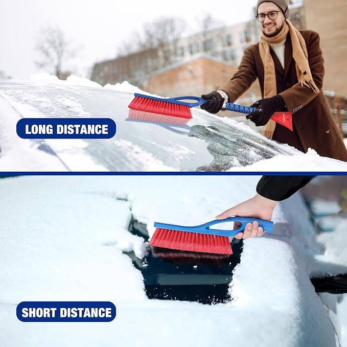WORKPRO 3-Piece Snow Removal Kit, 47" Detachable Snow Shovel, 27" 2-in-1 Ice Scraper & Snow Brush Tool, Separate Snow Scraper for Car, Truck, Driveway, and Winter Conditions, Storage Bag Included - Image 4