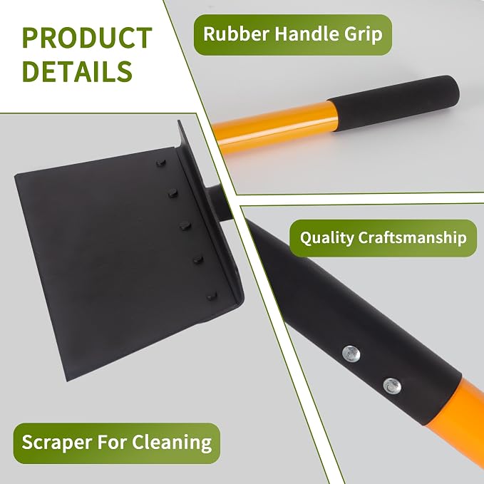 Multifunctional Cleaning Shovel, Heavy Duty Flat Snow Shovel Ice Breaker Tool for Removal Snow Weeding -51Inch - Image 6
