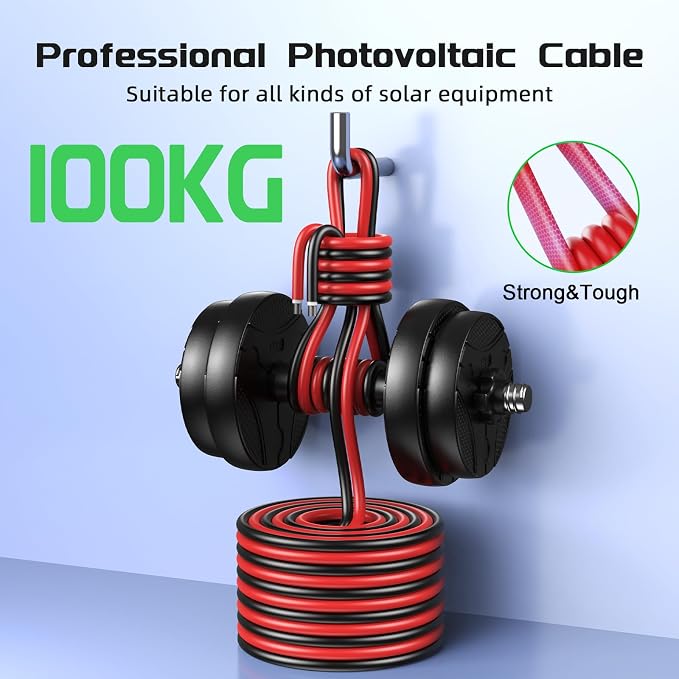 Bateria Power 2x50 Feet Solar Panel Wire, 12AWG (4mm²) Tinned Copper Solar Panel Extension Cable PV Wiring for Photovoltaic Solar System, Automotive RVs, Marine (50FT Red + 50FT Black) - Image 6