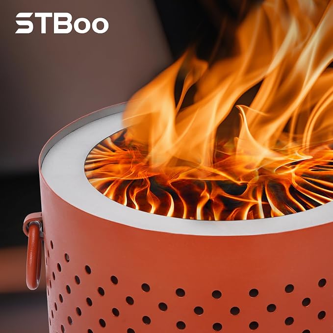 Tabletop Fire Pit - Low Smoke Pellet Table Top Firepit with Ash Tray | Indoor&Outdoor Mini Portable Personal Fireplace | Small Smores Firepit for Patio, Camping,Porch, Balcony,7.8inch Red - Image 5