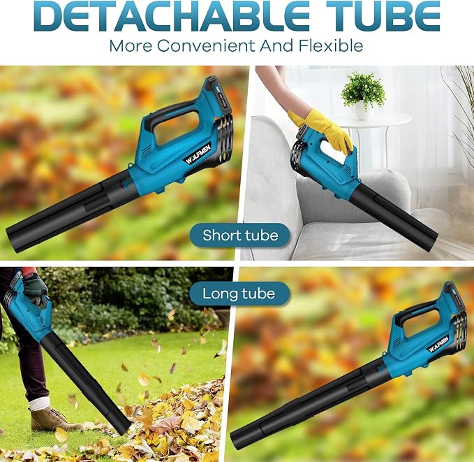 Leaf Blower, Electric Cordless Leaf Blower with 2 Batteries and Charger, 2 Speed Mode, Lightweight Leaf Blowers for Blowing Leaves, Lawn Care, Patio Cleaning and Dust - Image 6