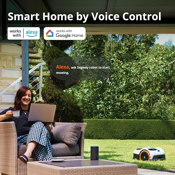 Segway Navimow i105N Robot Lawn Mower Perimeter Wire Free 1/8 Acre RTK+Vision Robotic Lawnmower, AI-Assisted Mapping, Virtual Boundary, APP Control, 58dB(A) Quiet, Multi-Zone Management - Image 6