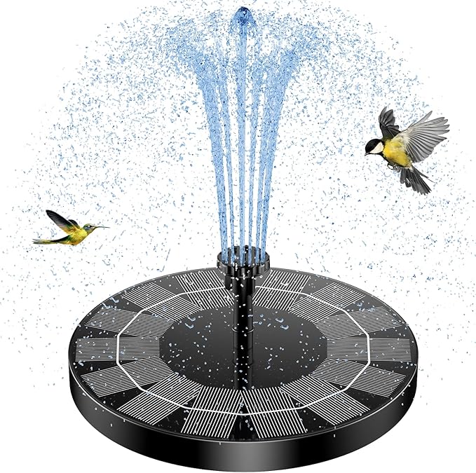 AISITIN Solar Fountain Pump 2.5W, 6.7" Solar Powered Water Fountain Pump for Bird Bath, solar pump for fountain with 6 Nozzles for Garden, Ponds, Pool, Fish Tank, Outdoor and Aquarium