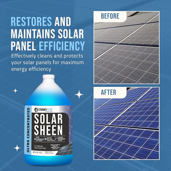 Solar Panel Cleaner 1 Gallon (Makes 512 G) - Super Concentrated Cleaning Solution for Glass, Metal, Wood & Plastic - Remove Oil, Fingerprint & Water Spots - Multipurpose Solar Panel Cleaning - Image 2