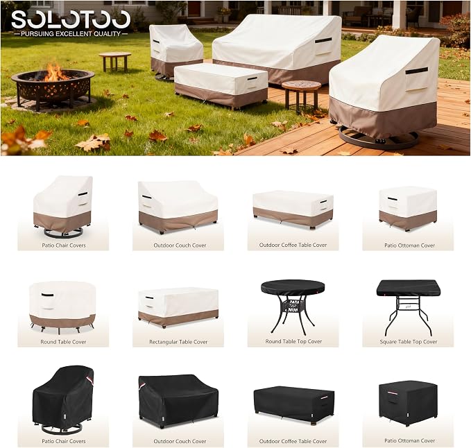 Outdoor Coffee Table Cover Waterproof, Heavy Duty Patio Rectangular Side Table Covers, 36W x 24D x 16H Inches Outdoor Tables Cover (Black) - Image 2
