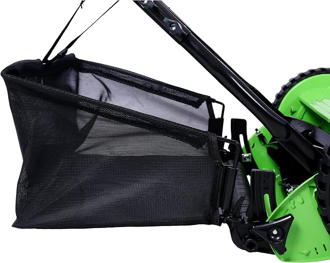 16-Inch 5-Blade Push Reel Lawn Mower with Grass Catcher, 4 Wheels (Green) - Image 8