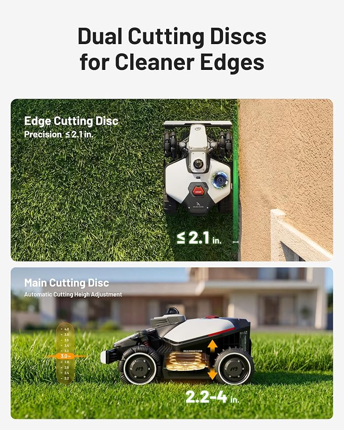 (2026 Upgrade) Mammotion LUBA mini 2 AWD 1500H Robot Lawn Mower with Garage, for 0.37 Acres, 360° LiDAR+Dual-Camera AI Vision, 80% Slope, DropMow, 20 Multi-Zone Management, Cutting Height 2.2"-4.0" - Image 4
