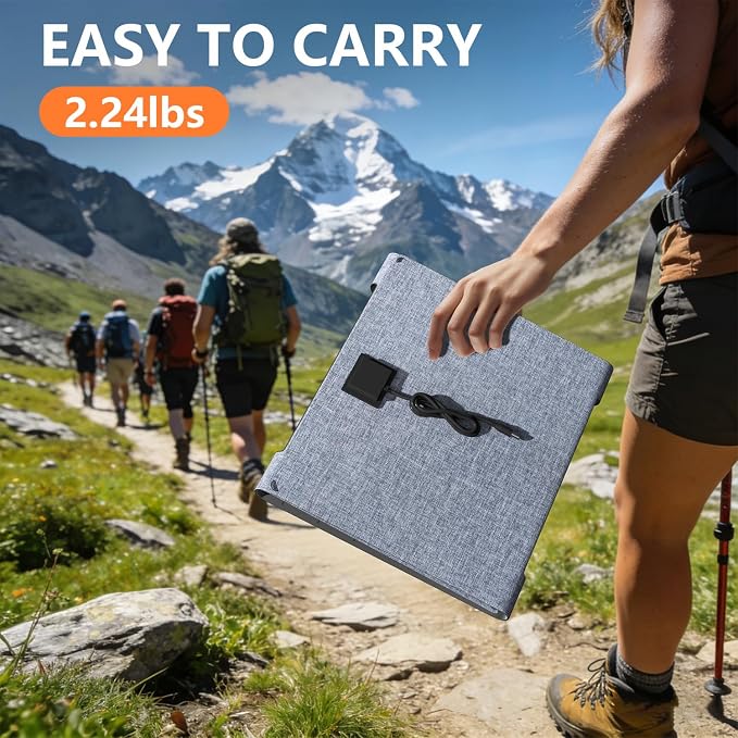HOWEASY Solar Generator 135W(270W Peak), Portable Power Station with 30W Solar Panel,Power Bank with 110V AC Outlet for Camping, Home, Outdoor Emergency - Image 3