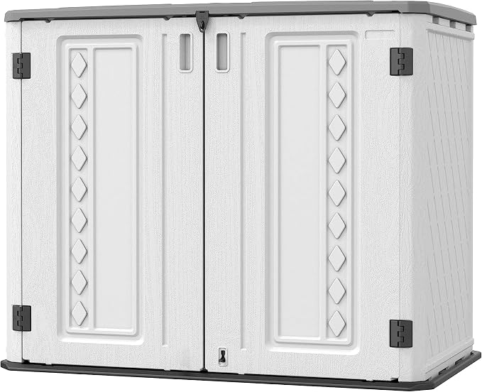 Mrosaa Sheds & Outdoor Storage, 34 Cu.ft Horizontal Storage Sheds Outdoor with Floor, Outdoor Storage Cabinet Waterproof for Garage Storage, Pool Storage, Bike Shed, Garden Shed by Mrosaa