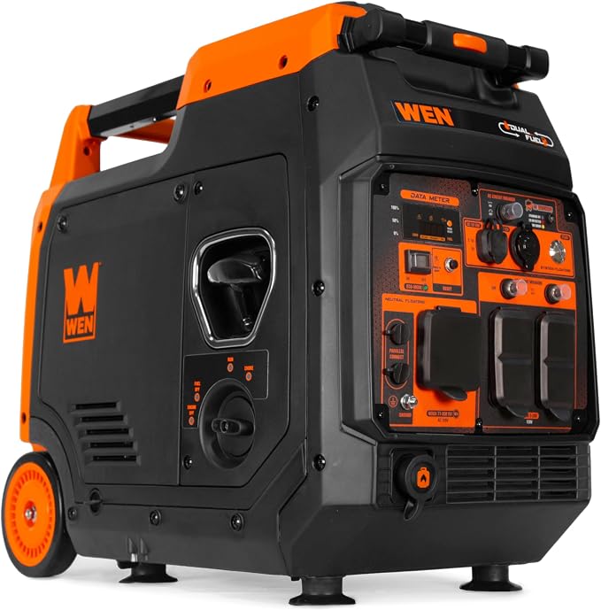 WEN Quiet and Lightweight 4800-Watt Dual Fuel RV-Ready Electric Start Portable Inverter Generator with Fuel Shut Off and CO Watchdog (DF480iX) by WEN