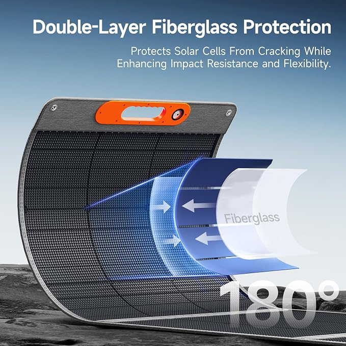 280W Portable Solar Panel for Power Station, 25.8% High Efficiency HPBC Solar Cell, QC3.0, Type-C 60W, MC4 Output, IP65 Waterproof, Ultra-Light Solar Panel for Outdoor Camping, RV, Off Grid - Image 4