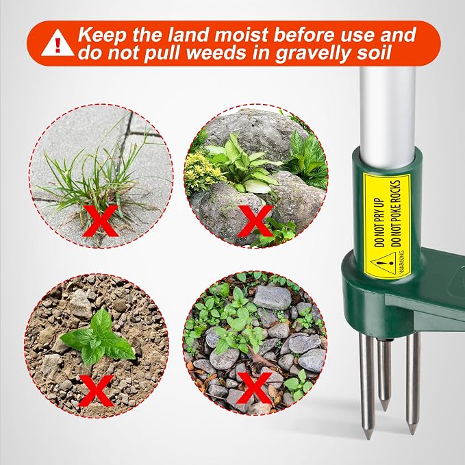Walensee Weed Puller, Stand Up Weeder Hand Tool, Long Handle Garden Weeding Tool with 3 Claws, Hand Weed Hound Weed Puller for Dandelion, Standup Weed Root Pulling Tool and Picker, Grabber (1 Pack) - Image 8