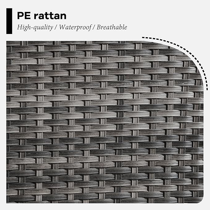 HOOOWOOO 11 Piece Patio Sectional Furniture Set with Fire Pit Table,Modern Wicker Outdoor Conversation Sofa Sets,Weather Resistant Modular L Shaped Outside Couch Swivel Chair Set(Charcoal Grey)