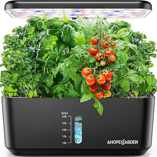 Ahopegarden Indoor Garden Hydroponics Growing System: 10 Pods Plant Germination Kit Herb Vegetable Growth Lamp Countertop with LED Grow Light - Hydrophonic Planter Grower Harvest Lettuce by Ahopegarden