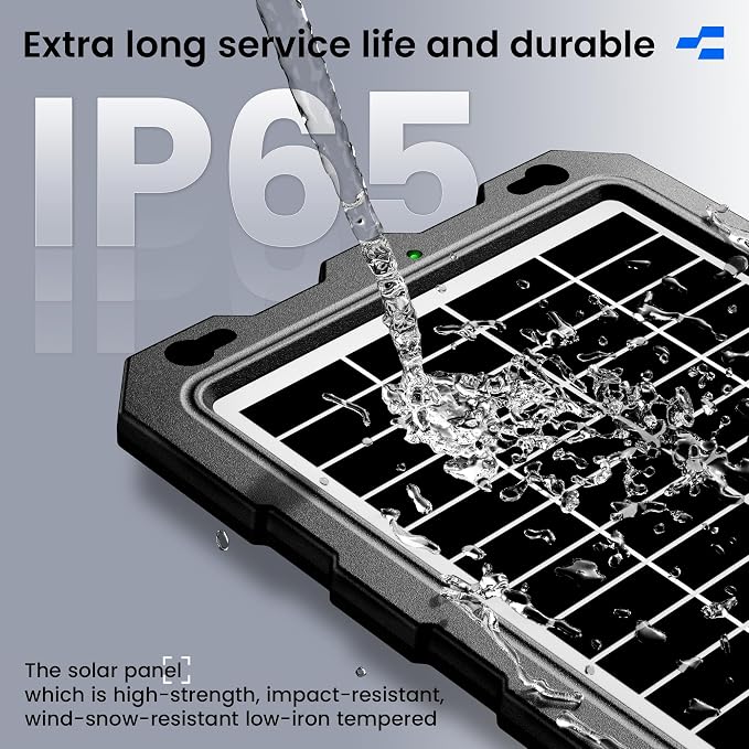 POWOXI-9W-Solar-Battery-Trickle-Charger-Maintainer -12V Portable Waterproof Solar Panel Trickle Charging Kit for Car, Motorcycle, Boat, Marine, RV, Trailer, Powersports, Snowmobile, etc. - Image 6