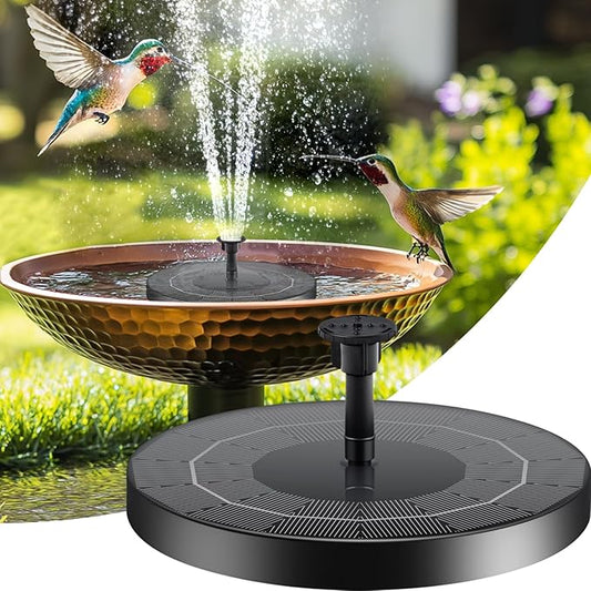 Solar Bird Bath Fountain Pump,Upgrade Solar Water Fountains for Bird Bath Small Solar Fountain with 8 Nozzles,Solar Water Birdbath Fountains for Outdoors-2.5W