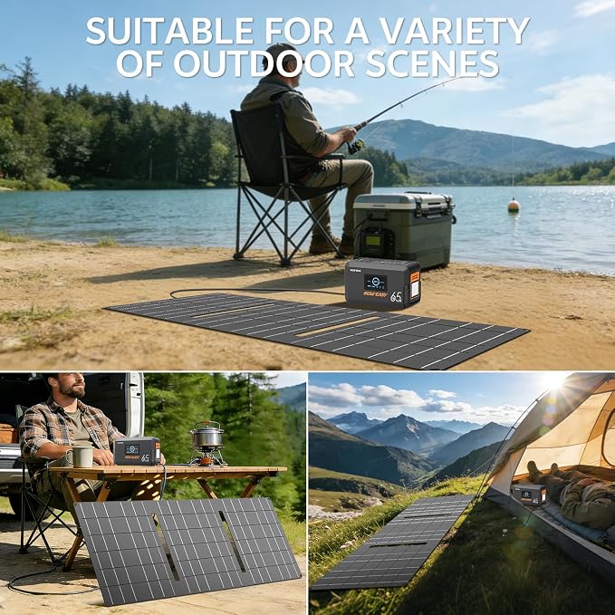 HOWEASY Solar Generator 135W(270W Peak), Portable Power Station with 30W Solar Panel,Power Bank with 110V AC Outlet for Camping, Home, Outdoor Emergency - Image 6