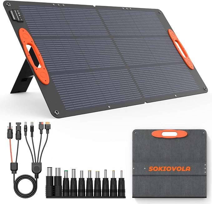 SOKIOVOLA N-Type 16BB 100W Portable Solar Panel 18V ETFE Portable Foldable Solar Charger NextGen 25% High Conversion Folding Solar Panel for Camping Outdoor RV by SOKIOVOLA