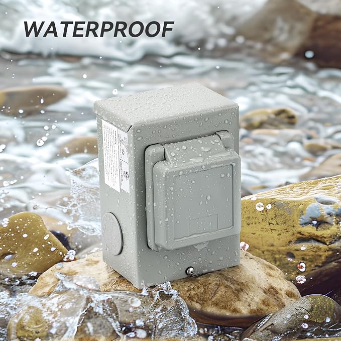 RVMATE Pre-Drilling 30 Amp Generator Power Inlet Box NEMA TT-30P 125V 3750W Power Inlet Box, Waterproof for Outdoor Use - Image 5