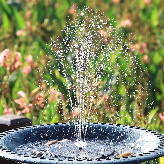 AISITIN 3.5W Solar Fountain Pump Upgraded 2026, Solar Water Fountain DIY Kit with 8 Nozzles & 3 Fixed Bracket & 9.8ft Cord for Garden, Bird Bath, Ponds, Fish Tank, Aquarium, Courtyard and Outdoor