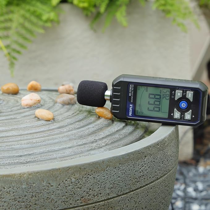 Solar Water Fountain Outdoor Garden Bubbler Water Feature Outdoor Fountains Solar Powered with Pebbles for Patio Deck Yard Home Decor Gray, 20 "L X 20" W X 11.5" H