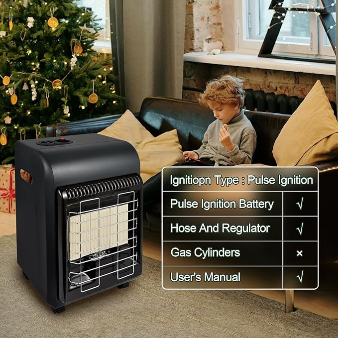 OKF Propane Heater, 6000 to 18000 BTU 3 Modes Indoor Propane Heater with ODS & Tip-over Protection, Outdoor Heaters with Gas Regulator & Hose Heat up to 450 Sq.Ft, for Garage, Camping, Patio, Shop
