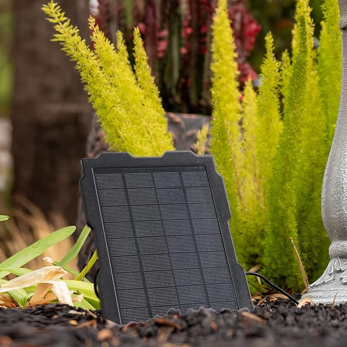 XBrand 36.2" Solar Powered 2-Tier Outdoor Water Fountain, Resin Fountain with Solar Panel Pump, Gray
