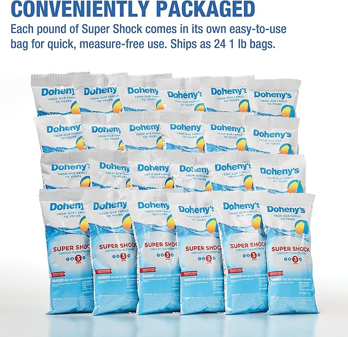 Doheny's Super Pool Shock | Pro-Grade Chlorine Shock, Quick-Dissolving, Fast-Acting 68% Cal-Hypo Granular Pool Shock | 24 x 1lb Bags, Proudly Made in the USA - Image 5