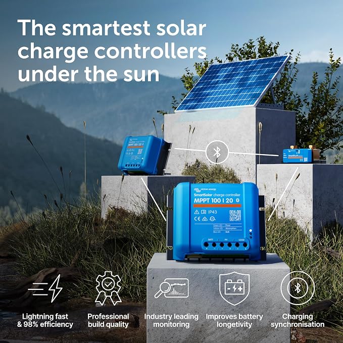 Victron Energy SmartSolar MPPT Solar Charge Controller (Bluetooth) - Charge Controllers for Solar Panels - 100V, 20 amp, 48-Volt - Image 2