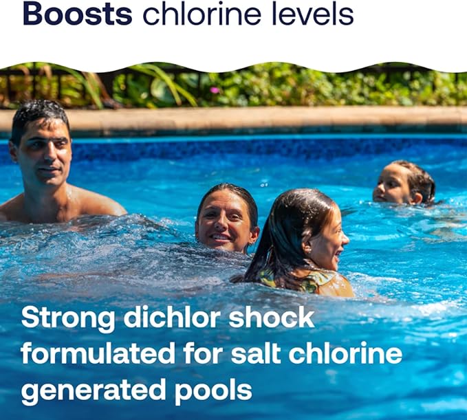HTH 52047 Swimming Pool Care Salt Shock, Stabilized Chlorinator, 1 dose Treats 10000 gallons, 5x12oz Packets (Pack of 6) - Image 4