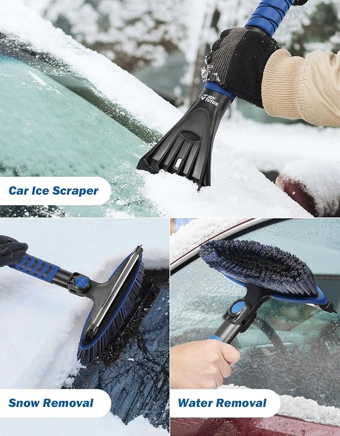 JOYTUTUS 41.5″ Extendable Snow Brush and Ice Scraper, 270°Pivoting Snow Scraper Brush for Car Windshield, Telescoping Ice Scraper, Foam Grip, Heavy Duty Snow Remover for Cars, Trucks, SUV (Blue) - Image 6