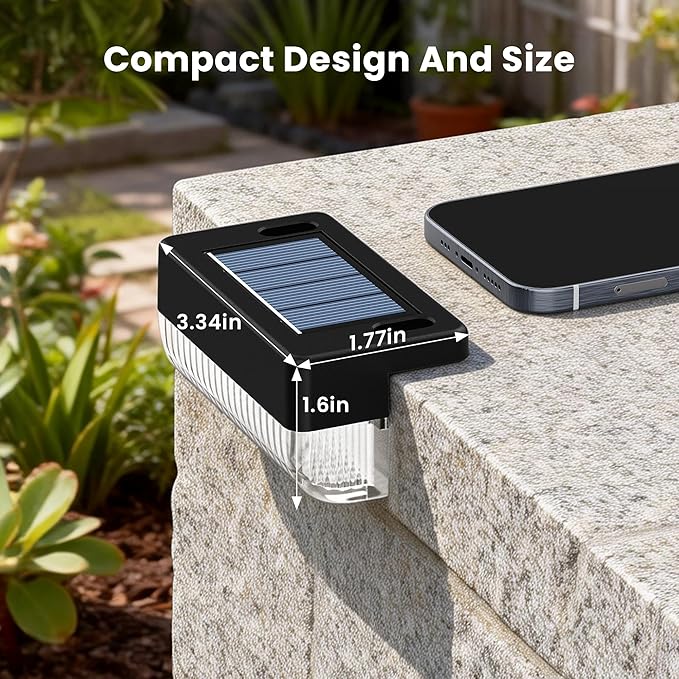 Solar Deck Lights Outdoor 24 Packs, Solar Powered LED Step Lights Waterproof Outdoor for Deck, Step, Fence, Wall, Patio, Yard, Pool, Pathway and Stairs (Warm White)